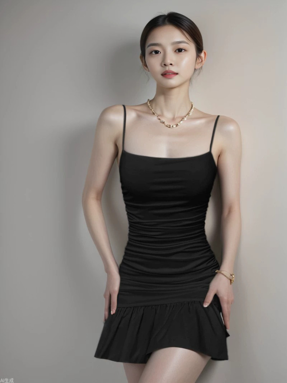 ZARA Petite Sweet Spicy Spaghetti Strap Pleated Summer Mini Dress